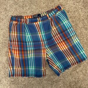 Vintage Polo Ralph Lauren Tyler Short Men Size 38 Plaid y2k Preppy‎ Pleated